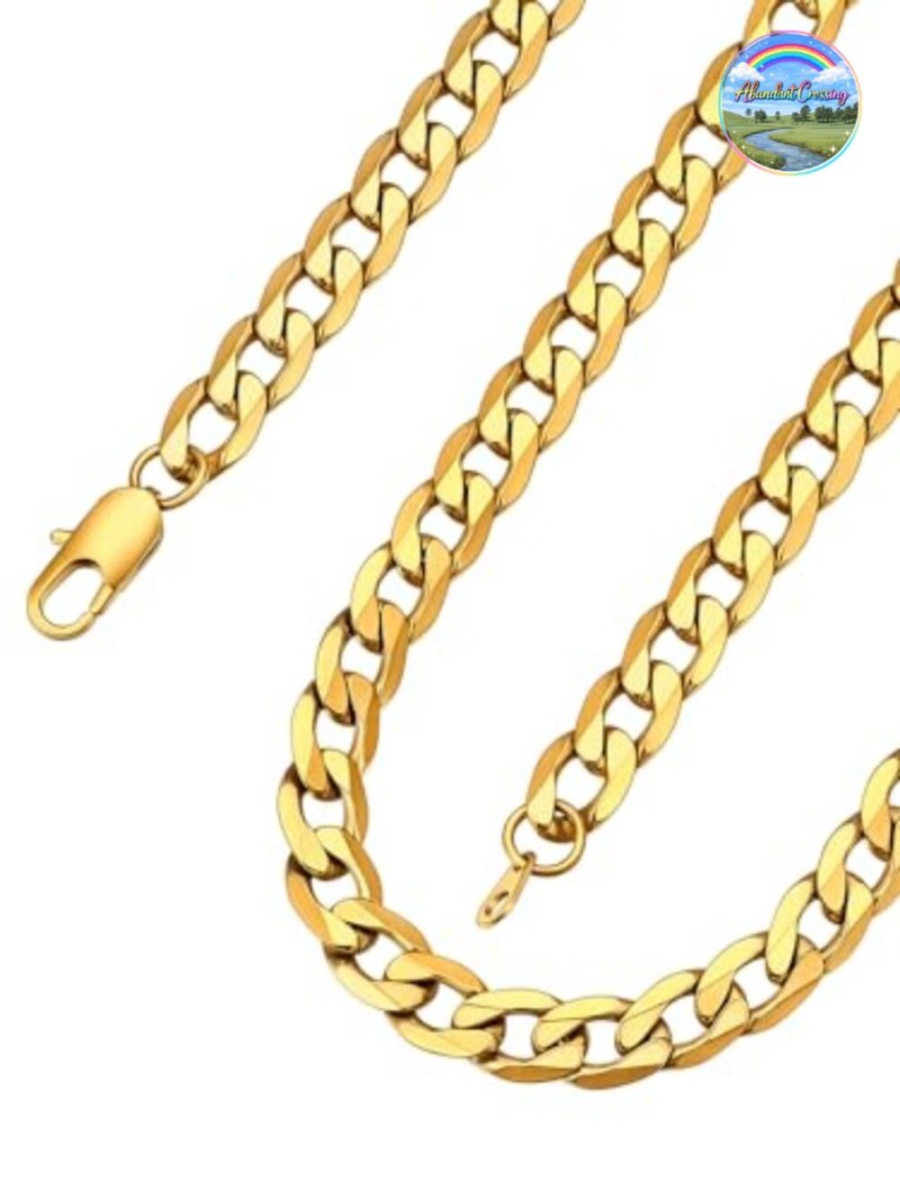 Stainless Steel Cuban Link Chain Necklace 13mm 24in Lobster Clasp
